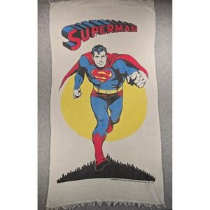 Vintage 1979 Superman Beach Towel Graphic Print Superhero Retro 70s DC Comics